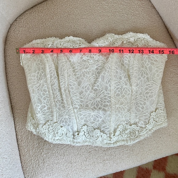 NWT LoveShackFancy Arno Bustier Lace Corset Top - Antique White - Picture 11 of 16